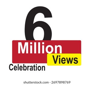 Eye-catching 6M views illustration, perfect for banners and thumbnails