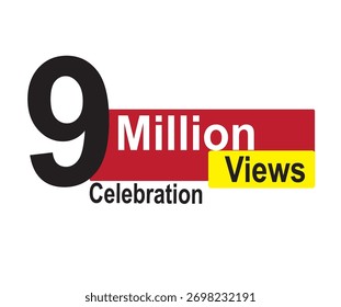 Eye-catching 9M views illustration, perfect for banners and thumbnails