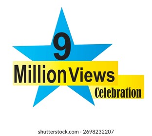 Eye-catching 9M views illustration, perfect for banners and thumbnails