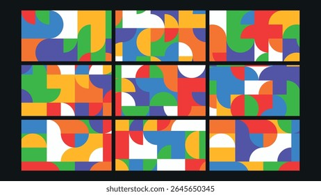Fundo abstrato atraente feito de sobreposição de formas curvilíneas em tons retrô macios. Excelente para projetos editoriais, de marca ou de design.
