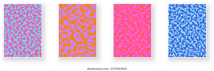 Eye-catching abstract camouflage patterns in bold, vibrant color combinations for modern design. Vector illustration.