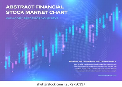 Eye-catching abstract financial stock market chart featuring colorful candlestick patterns, symbolizing market trends and financial analysis - vector illustration