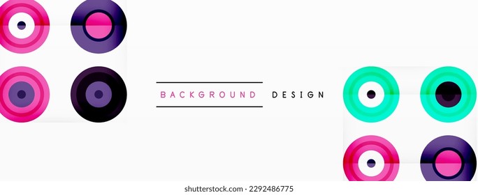 Eye-catching background of colorful circles of equal size arranged in abstract pattern. Circle boasts unique tone or hue, creating rainbow effect. Design has upbeat, contemporary feel