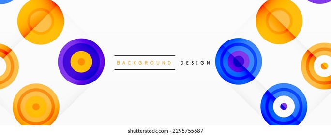 Eye-catching background of colorful circles of equal size arranged in abstract pattern. Circle boasts unique tone or hue, creating rainbow effect. Design has upbeat, contemporary feel