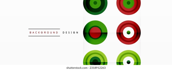 Eye-catching background of colorful circles of equal size arranged in abstract pattern. Circle boasts unique tone or hue, creating rainbow effect. Design has upbeat, contemporary feel