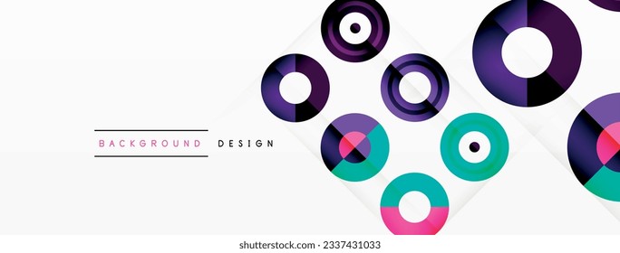 Eye-catching background of colorful circles of equal size arranged in abstract pattern. Circle boasts unique tone or hue, creating rainbow effect. Design has upbeat, contemporary feel