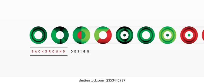 Eye-catching background of colorful circles of equal size arranged in abstract pattern. Circle boasts unique tone or hue, creating rainbow effect. Design has upbeat, contemporary feel