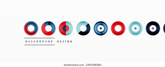Eye-catching background of colorful circles of equal size arranged in abstract pattern. Circle boasts unique tone or hue, creating rainbow effect. Design has upbeat, contemporary feel