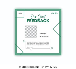 Eye-catching client testimonial design template.