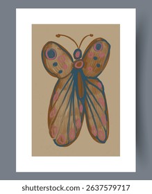 An EyeCatching and Colorful Butterfly Illustration Set Against a Soft Beige Background