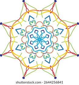eyecatching colorful mandala design by illustrator