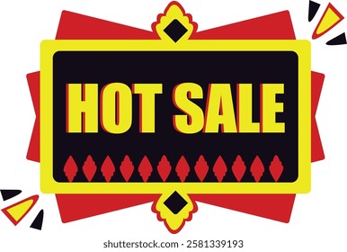 Eye-catching and creative badge design for hot sale banners. Perfect for promotions, discounts, and special offers. High-quality, modern, and stylish graphics to boost your marketing visuals.