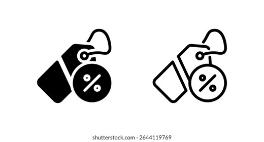 Eye-catching discount percentage tag icon for sales, special offers, and promotional deals. Ideal for marketing and retail designs.