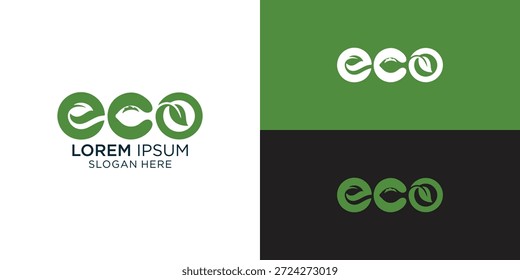 Diseño de logotipo ecológico llamativo con moderno elemento de fuente y hoja para una marca empresarial sostenible, perfecto para empresas ambientales e iniciativas verdes que promueven la naturaleza y la salud	