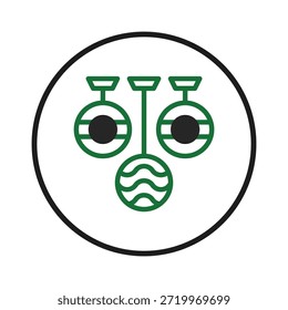 Un emblema llamativo con tres adornos suspendidos en una elegante disposición. Este diseño combina simplicidad gráfica y estilo contemporáneo. Ideal para proyectos festivos que requieren un toque de