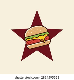 Eye-catching fast food illustration for restaurant menus or ads.