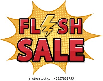 Eye-catching flash sale banner featuring a yellow lightning sign