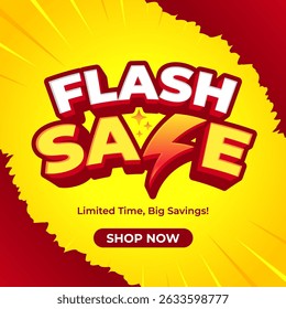 Eye-catching flash sale banner template ideal for marketing promotion campaigns