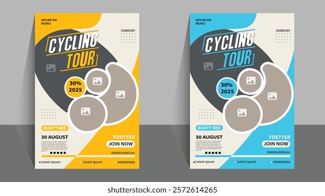 Eye-catching flyer design for cycling events, featuring customizable layouts, bold graphics, and vibrant colors to attract participants