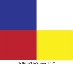 Eye-catching four-square color block pattern featuring primary colors (blue, red, yellow) and white. Clean grid layout ideal for pop art or modern design projects.