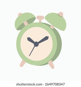 EyeCatching Green Alarm Clock Art for Daily Planning, Delightful Green Clock Illustration for Time Management Tools
