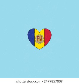 Eye-catching heart in the colors of the Andorra flag! 