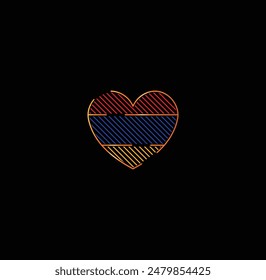 Eye-catching heart in the colors of the Armenian flag! Perfect for holidays, events, and showing your patriotism.