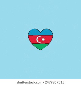 Eye-catching heart in the colors of the Azerbaijan flag! 