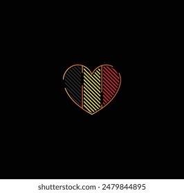 Eye-catching heart in the colors of the Belgian flag! Perfect for holidays, events, and showing your patriotism.