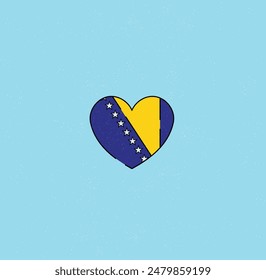 Eye-catching heart in the colors of the Bosnian flag!