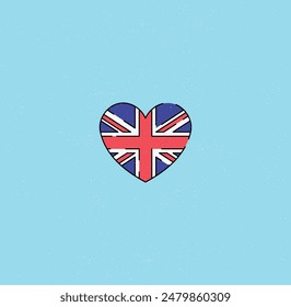 Eye-catching heart in the colors of the British flag!