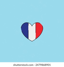 Eye-catching heart in the colors of the French flag! 