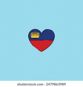 Eye-catching heart in the colors of the Liechtensteiner flag! 