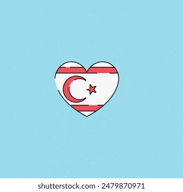 Eye-catching heart in the colors of the Northern Cyprus flag!