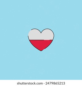 Eye-catching heart in the colors of the Polish flag!