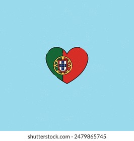 ¡Llamativo corazón con los colores de la bandera portuguesa!