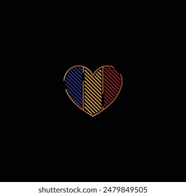 Eye-catching heart in the colors of the Romanian flag! Perfect for holidays, events, and showing your patriotism.
