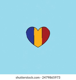 Eye-catching heart in the colors of the Romanian flag!