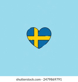 Eye-catching heart in the colors of the Swedish flag!