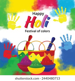 An eye-catching Holi banner optimized for social media platforms, featuring bold graphics, vibrant hues, and a festive atmosphere that captures the spirit of the celebration.