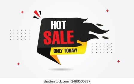 Eye-catching Hot Sale Only Today banner template with a sleek white background perfect for highlighting limited time offers.