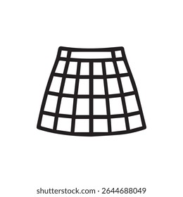 An eye-catching icon showcasing a fashionable grid skirt design. Perfect for fashion blogs, design projects, or retail promotions.