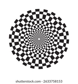 An eye-catching illusion built around a swirling spiral design
