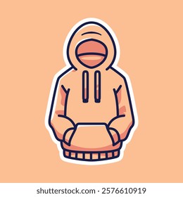 Eye-catching illustration of a stylish hoodie featuring a relaxed fit and drawstring hood. Suitable for sporty, casual, or streetwear design concepts.