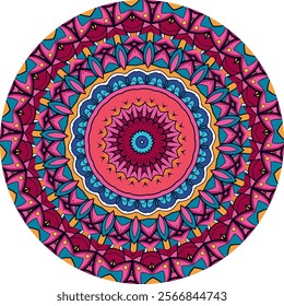 Eye-Catching Mandala with Layers of Geometric and Abstract Shapes