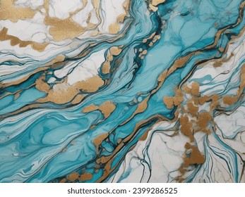 Eye-Catching Marble Elegance: Turquoise Veins in High Contrast