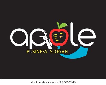 Eye-catching modern business logo vector design template. A playful illustration of an apple, with a tie made as a letter P in a word apple.