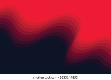 Eye-catching paper cut background featuring gradient wavy curves in red tones over a dark contrast base