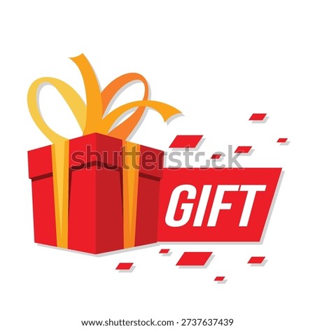 Eye-catching Red Present with Festive Ribbon and Dynamic 'GIFT' Text, Perfect for Special Occasions and Rewards