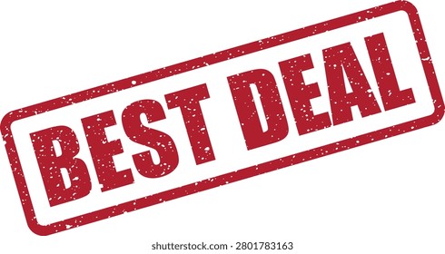 An eye-catching red rubber stamp effect with a grunge finish, diagonally presented to highlight an irresistible best deal offer.